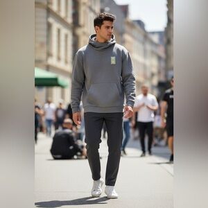 NWOT ADIDAS Men’s Black Logo Pull Over Hoodie Sweatshirt- Size Small